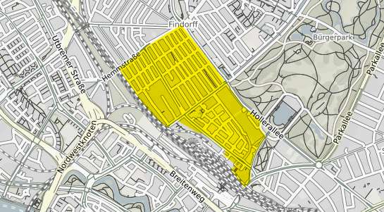 Immobilienpreisekarte Bremen Findorff B&uuml;rgerweide